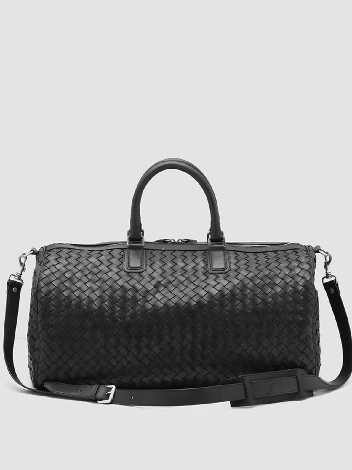 ARMOR 01 - Black Woven Leather Weekender