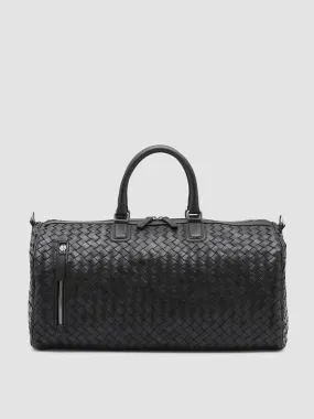 ARMOR 01 - Black Woven Leather Weekender