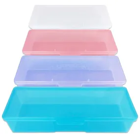 Beauticom Personal Box Storage Case for Professional Manicurist Nails Pedicure (Large Size) (4 Pieces Mix Color, Mix Color: Pink, Blue, Frosted, Purple) 4 Pieces