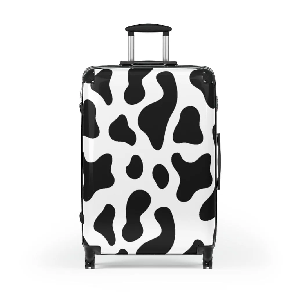Black & White Cow Print Luggage Set