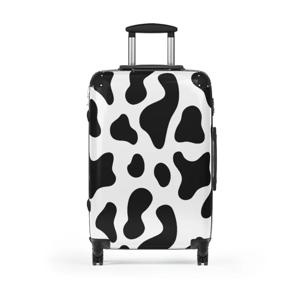 Black & White Cow Print Luggage Set