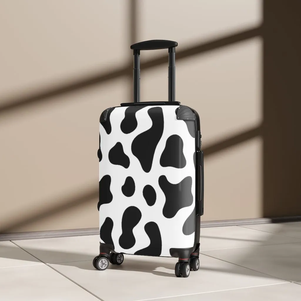 Black & White Cow Print Luggage Set