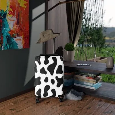 Black & White Cow Print Luggage Set