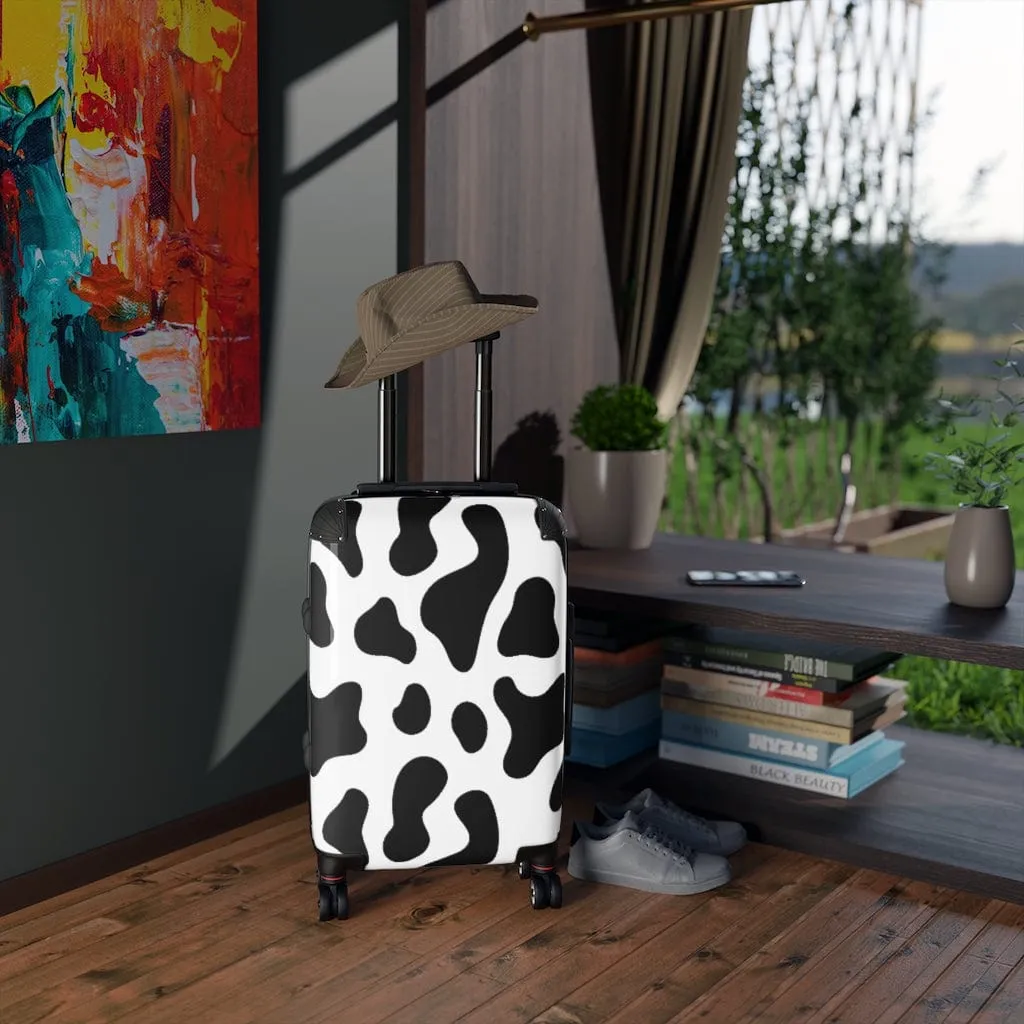 Black & White Cow Print Luggage Set