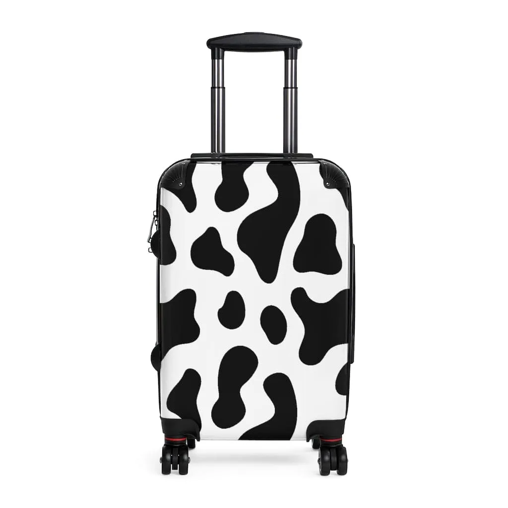 Black & White Cow Print Luggage Set