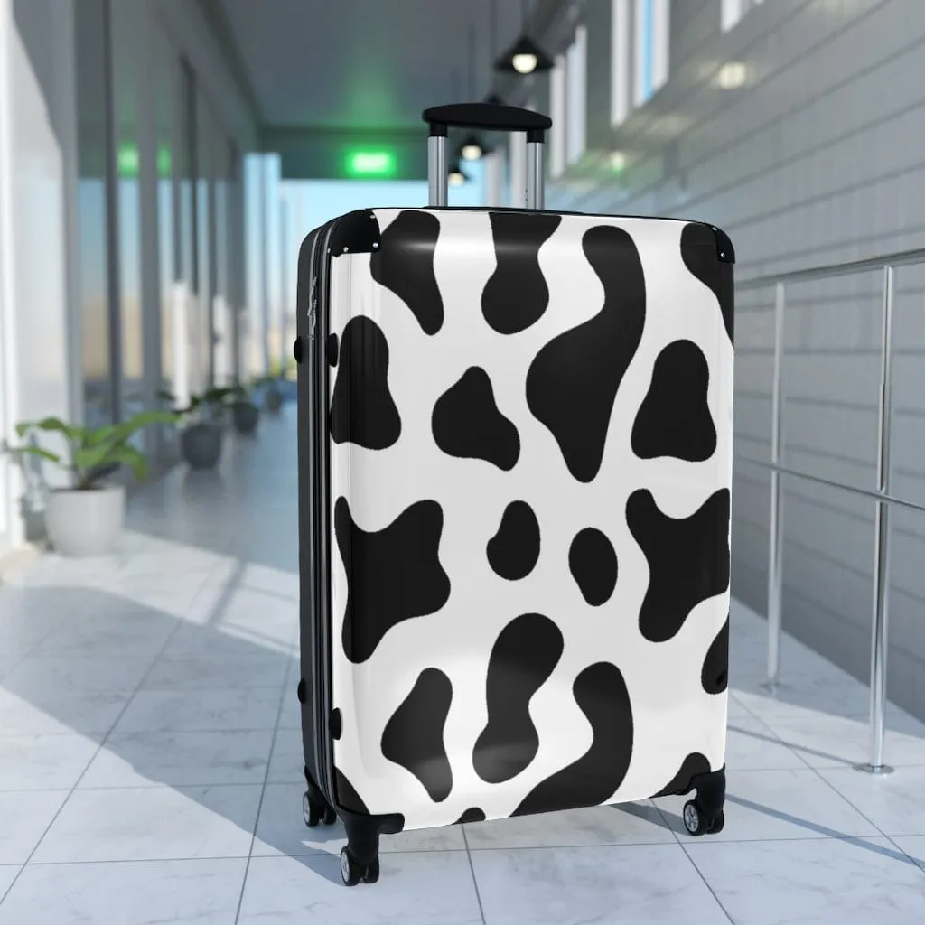 Black & White Cow Print Luggage Set