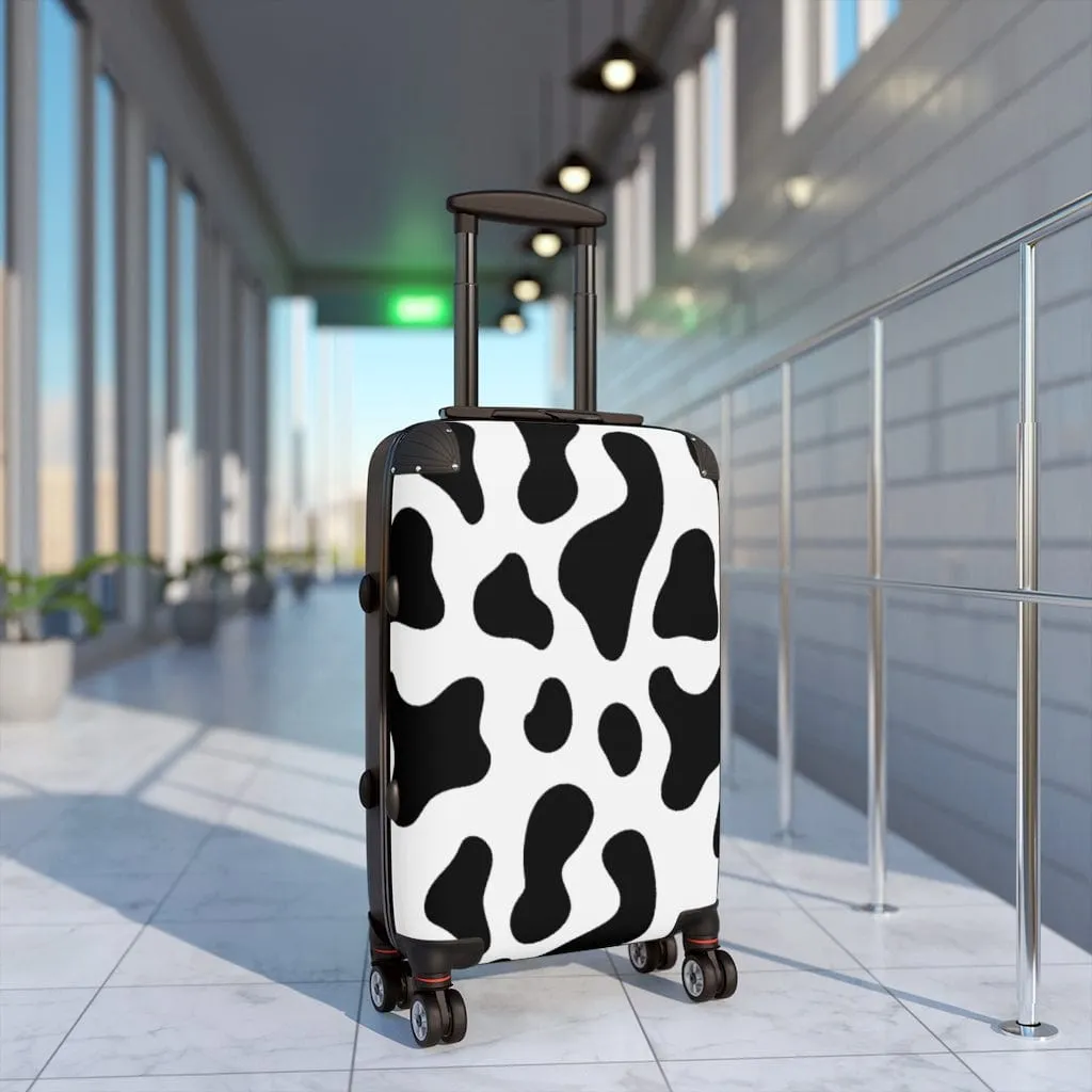 Black & White Cow Print Luggage Set