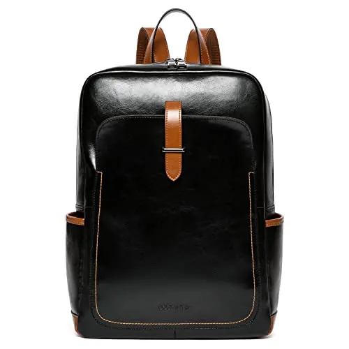 BOSTANTEN Leather Laptop Backpack for Women,15.6 inch Computer