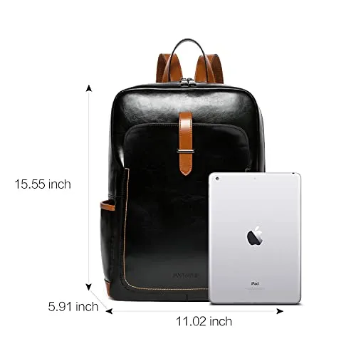 BOSTANTEN Leather Laptop Backpack for Women,15.6 inch Computer