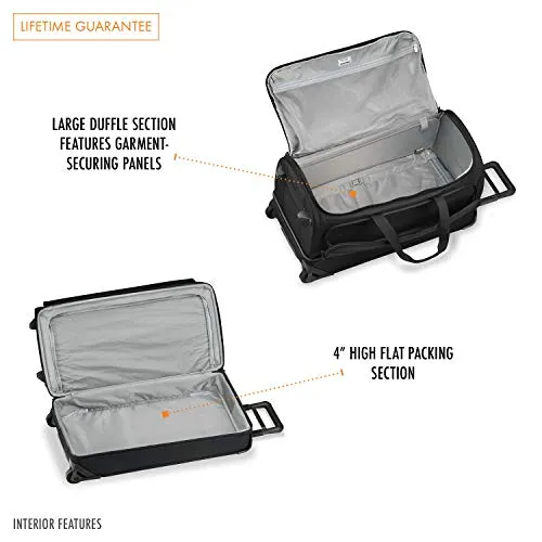 Briggs & Riley Baseline-Softside Large Upright Rolling Duffle Bag, Black, 29-Inch