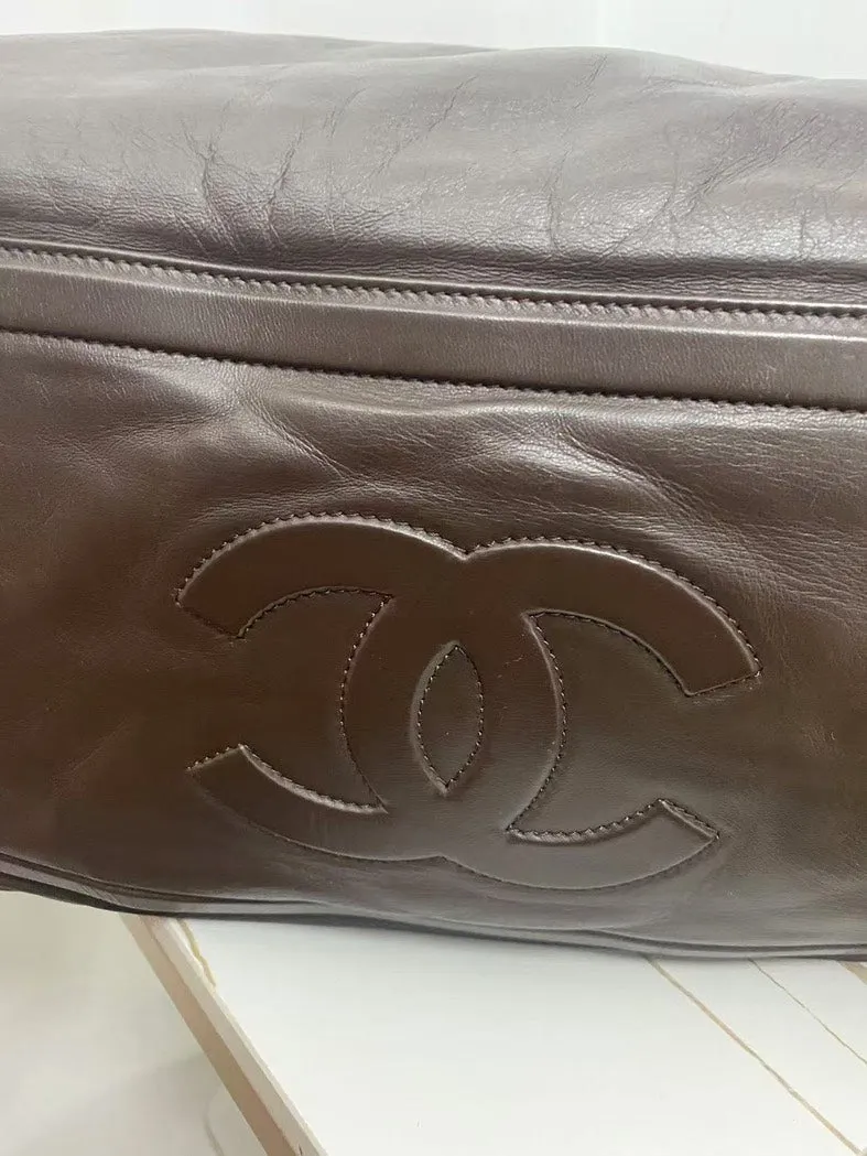 Chanel Brown Down Tote Large Winter Limited Edition