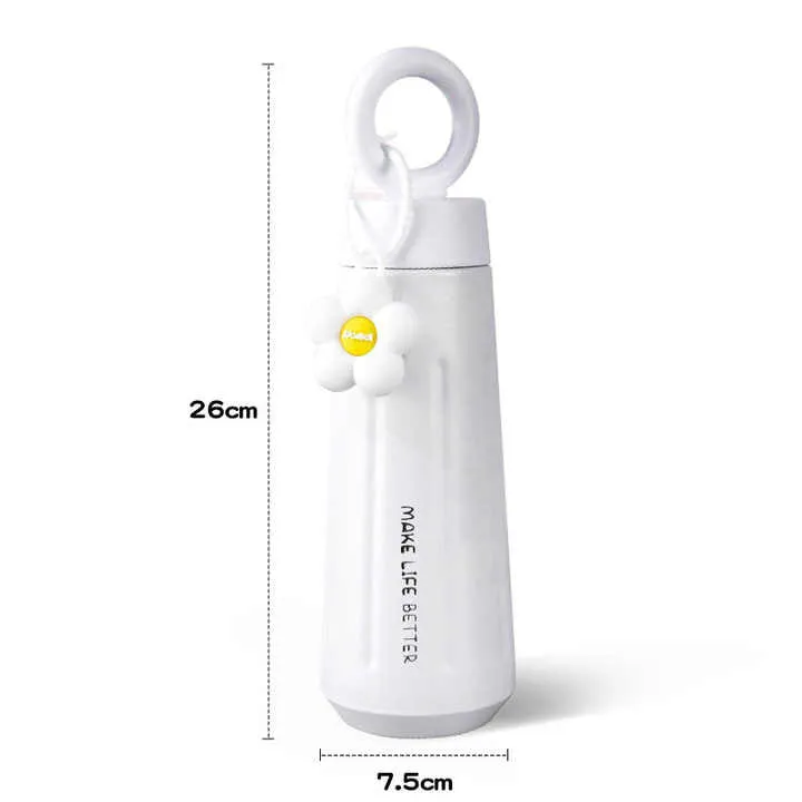 Elegant 450ml Flower Vacuum Flask - Double Wall Stainless Steel Water Bottle