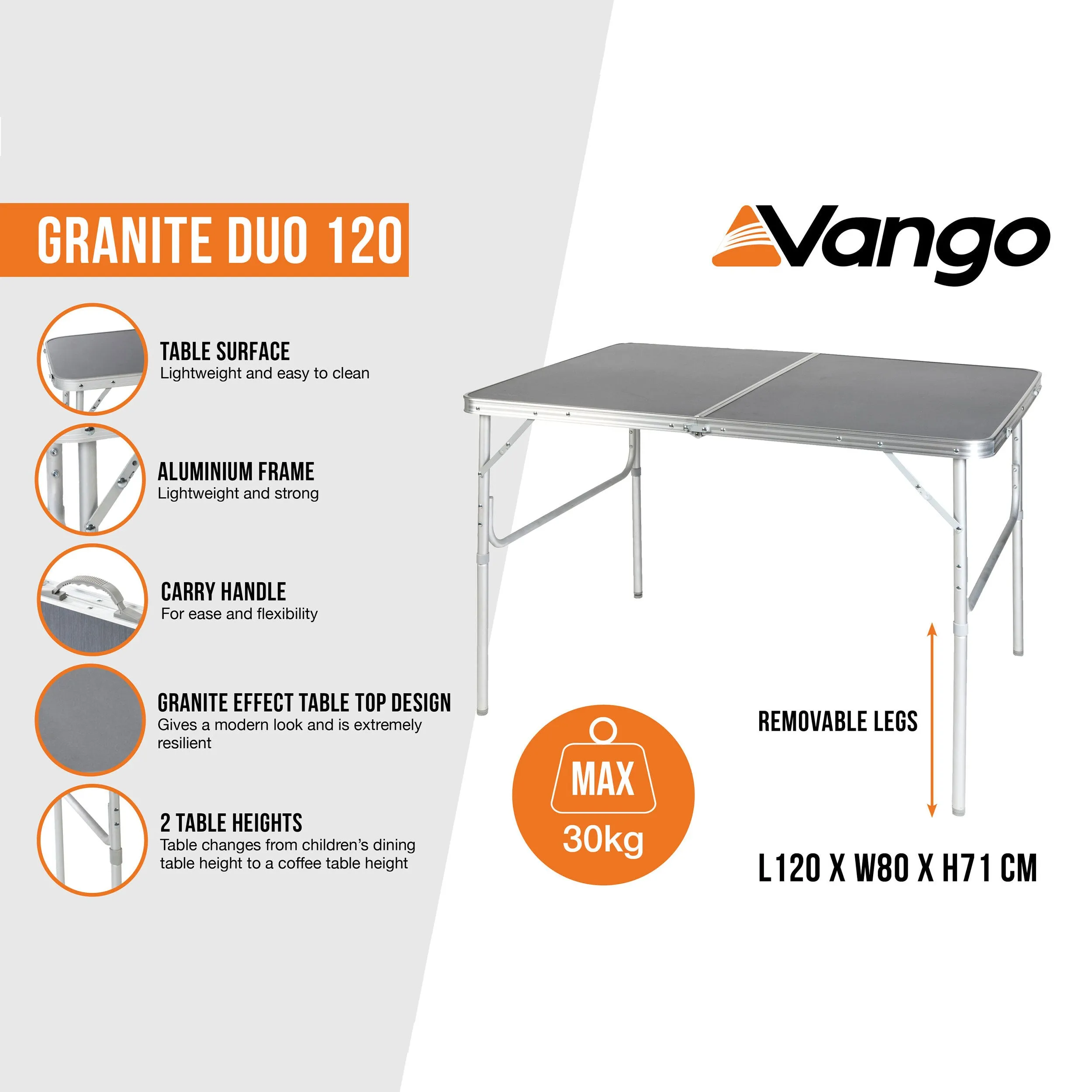 Granite Duo 120 Table