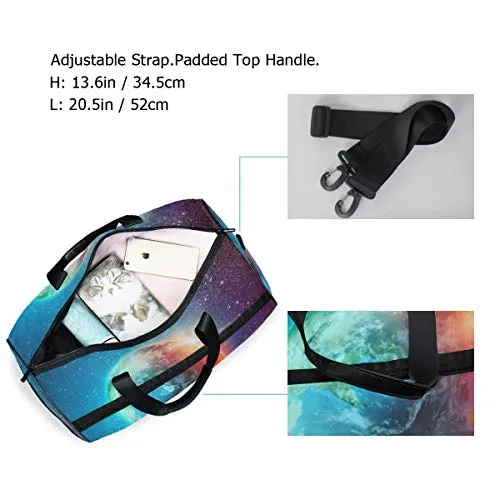 Gym Bag Magic Earth Planet Stars Space Universe Geography Sport Travel Duffel Bag with Shoes