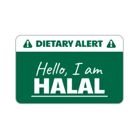 Halal Dietary Alert Waterproof Stickers