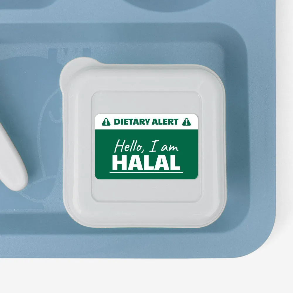 Halal Dietary Alert Waterproof Stickers