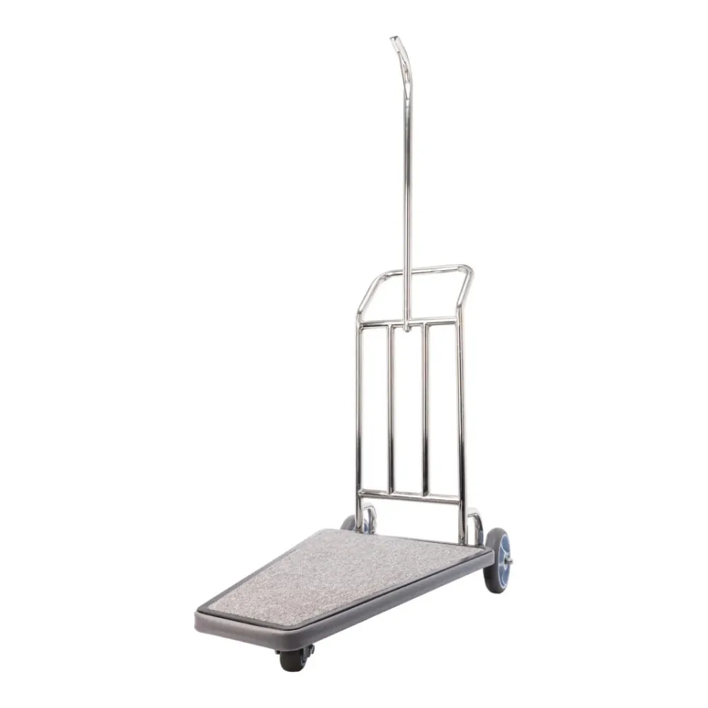 Hospitality 1 Source CLCSSGG-3 Compact Luggage Carrier — Stainless Steel; Grey/Grey Carpet
