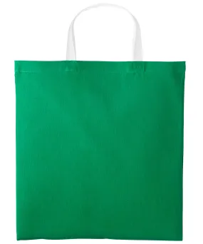Kelly Green/White - Varsity cotton shopper short handle