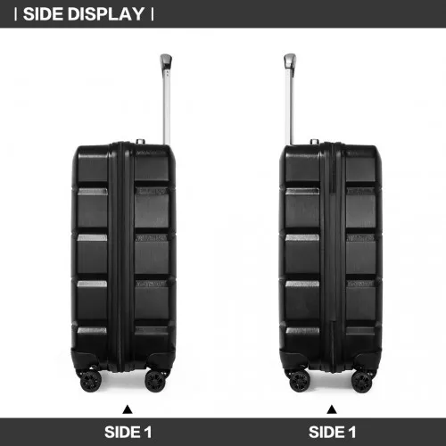 Kono 20 Inch Black Lightweight Hard Shell ABS Luggage Cabin Suitcase with TSA Lock - Stylish & Durable Travel Companion