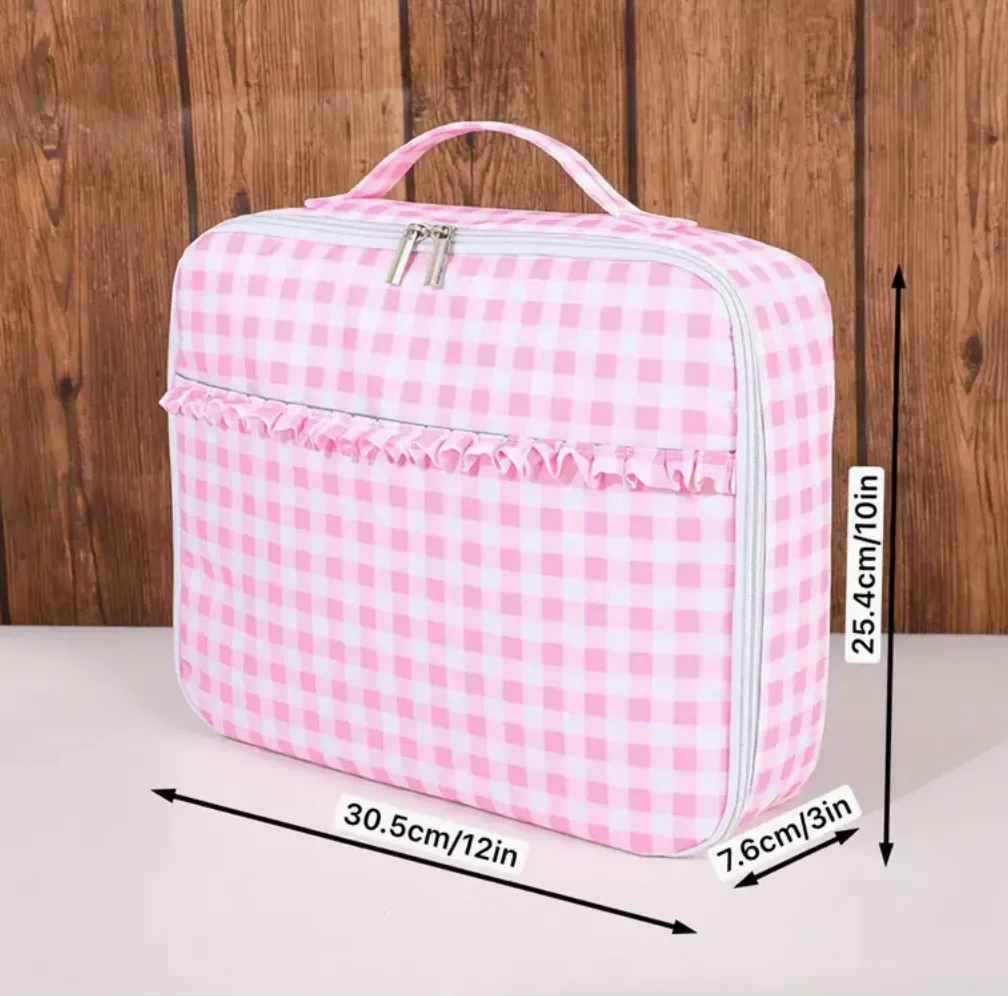 Large Insulated Lunch Bag - Blue Gingham