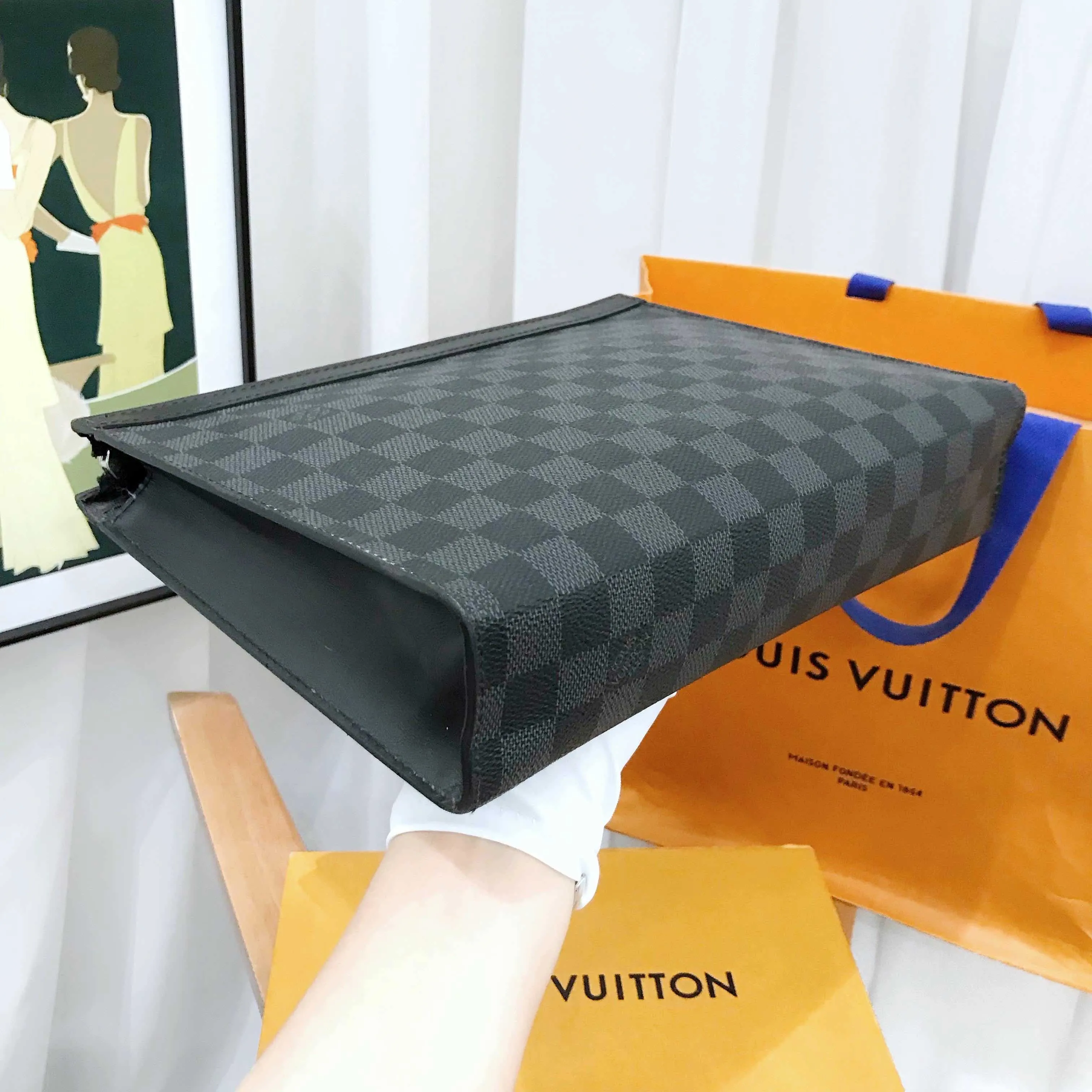 Louis Vuitton Damier Graphite Canvas Pochette Voyage MM Black
