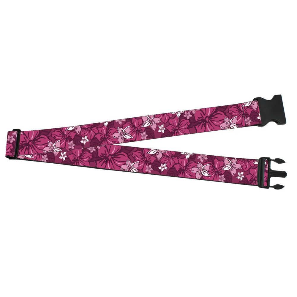 Luggage Strap - 2.0" - Hibiscus Collage Pink Shades