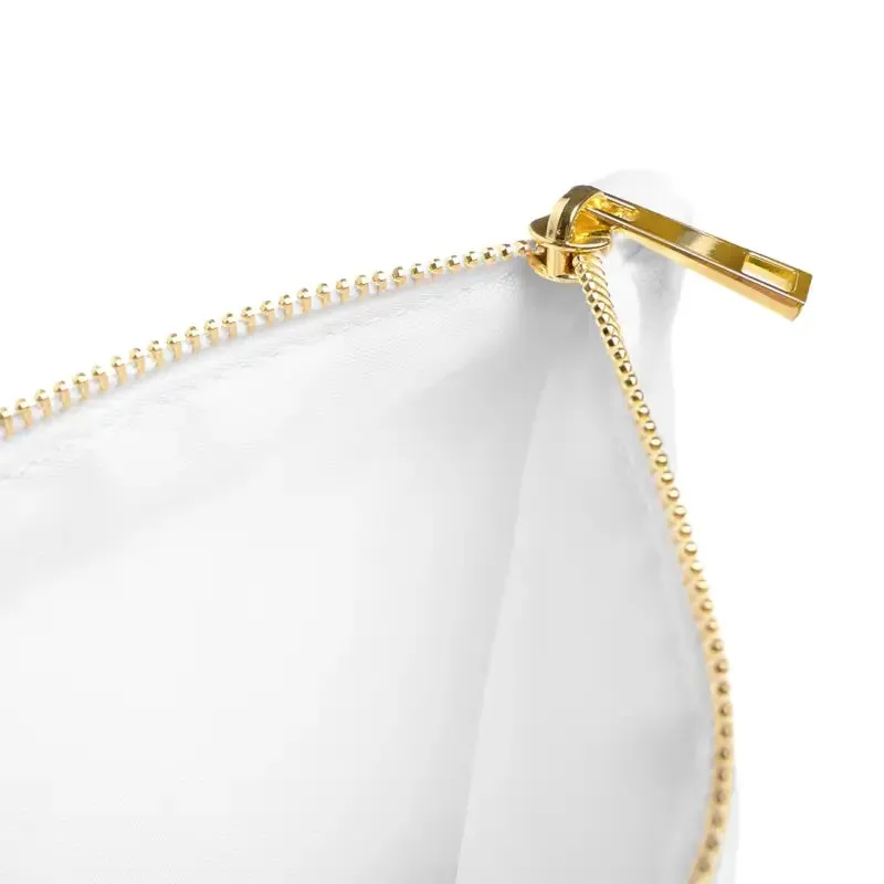 Luxe Cotton Canvas Cosmetic Bag with Gold Color Zipper
