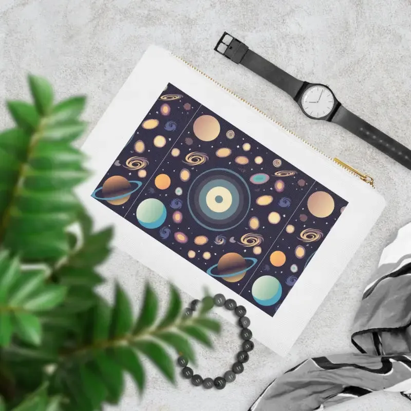 Luxe Cotton Canvas Cosmetic Bag with Gold Color Zipper