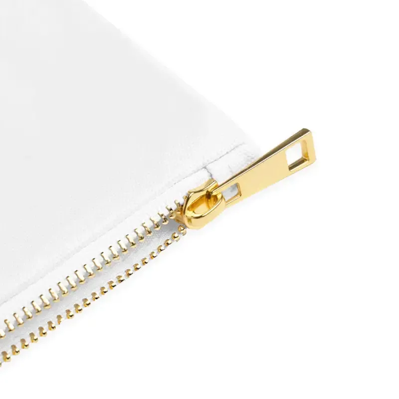 Luxe Cotton Canvas Cosmetic Bag with Gold Color Zipper