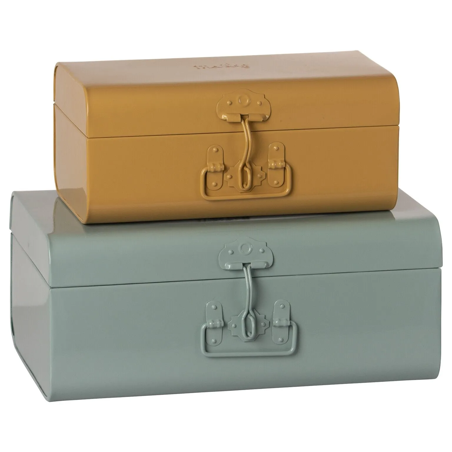Maileg Storage Suitcase Set - Blue/Ocher