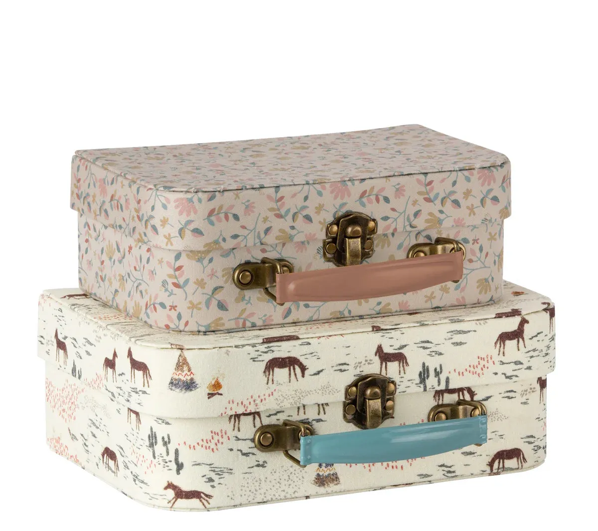 Maileg Suitcase Fabric Set 2pcs medium size 22cm wide largest Chevaux