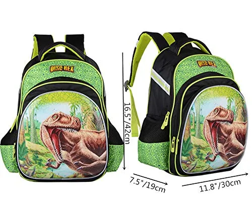 Meetbelify Big Kids School Backpack For Boys Kids Elementary School Bags Out Door Day Pack (dinosaur bag)
