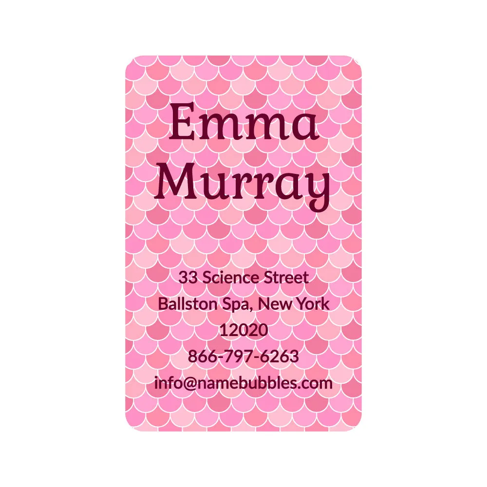 Mermaid Pattern Luggage Tag Labels