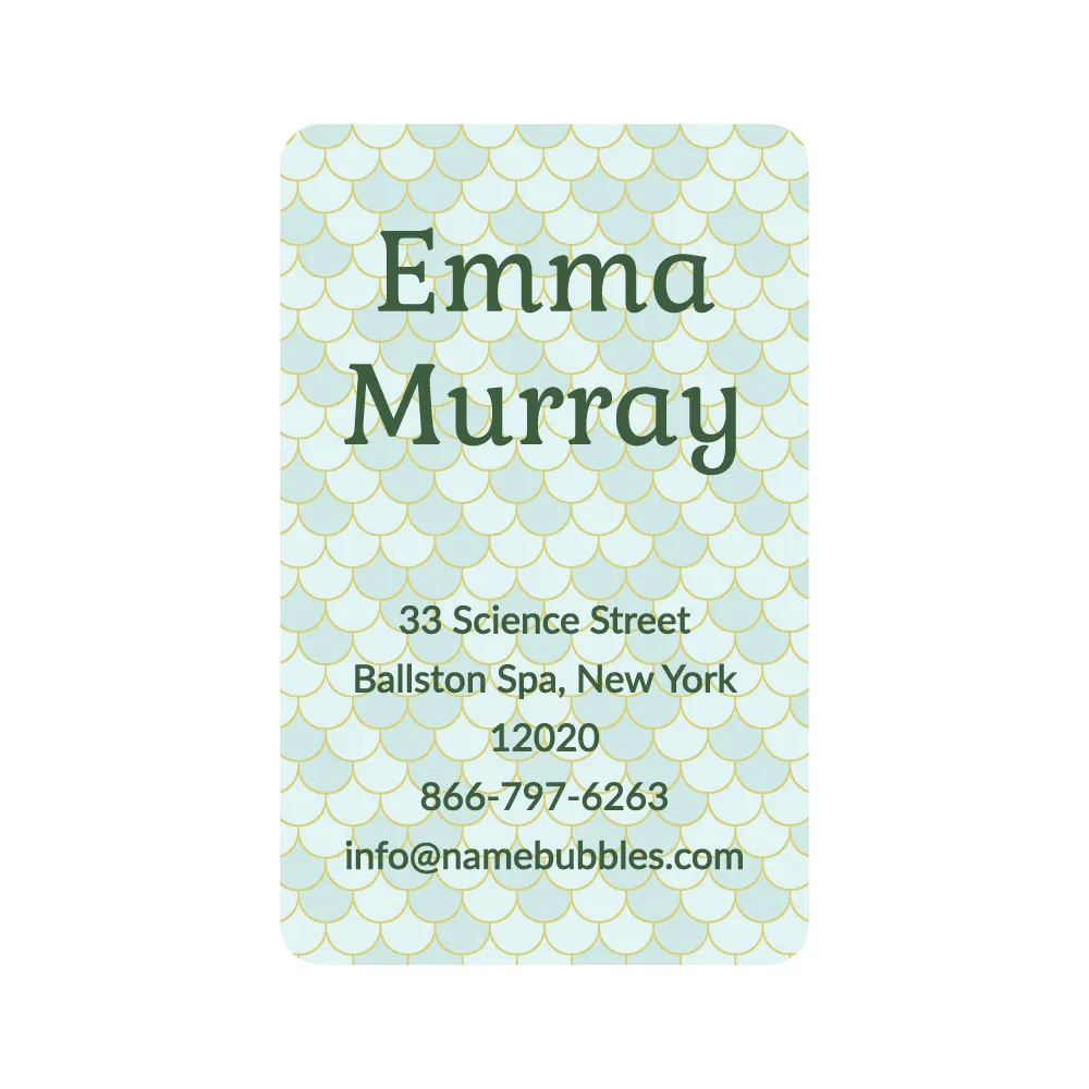 Mermaid Pattern Luggage Tag Labels