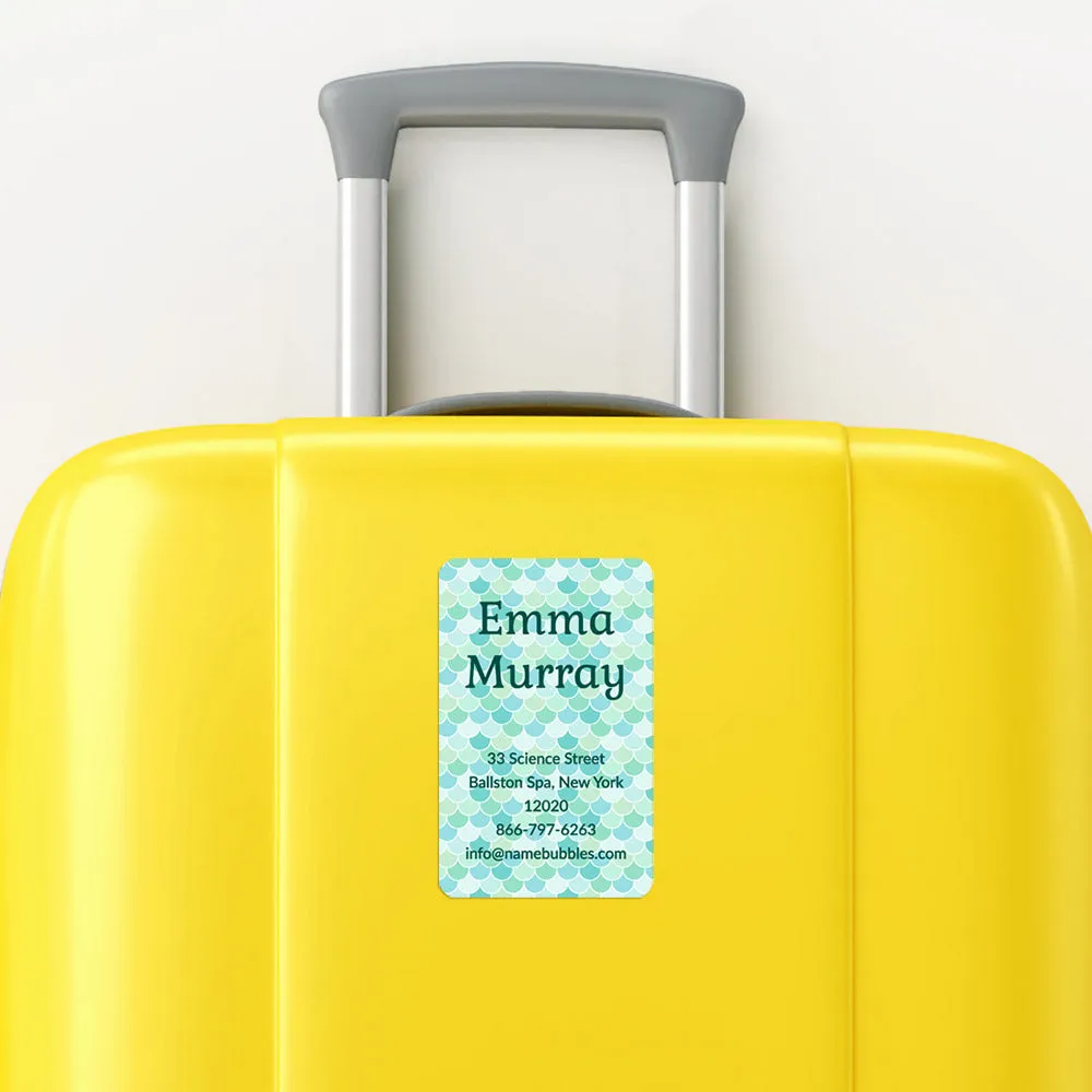 Mermaid Pattern Luggage Tag Labels