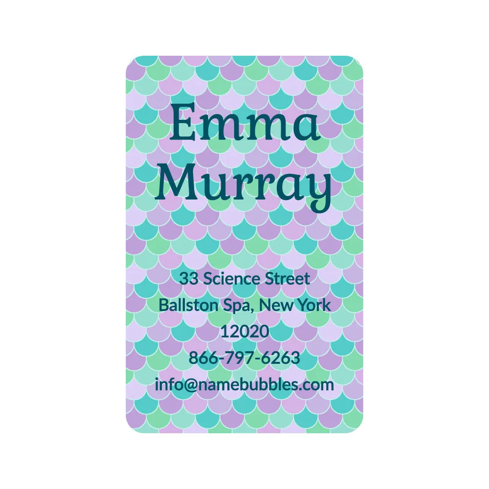 Mermaid Pattern Luggage Tag Labels