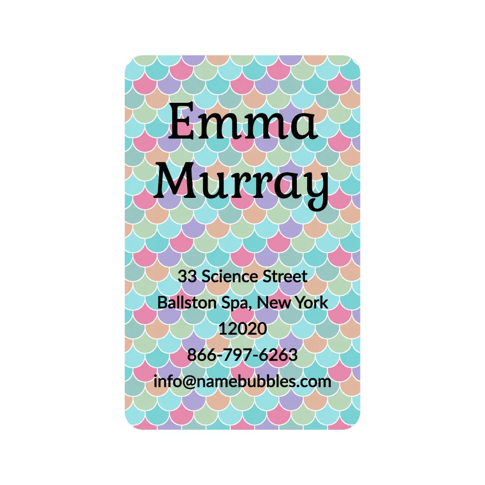 Mermaid Pattern Luggage Tag Labels