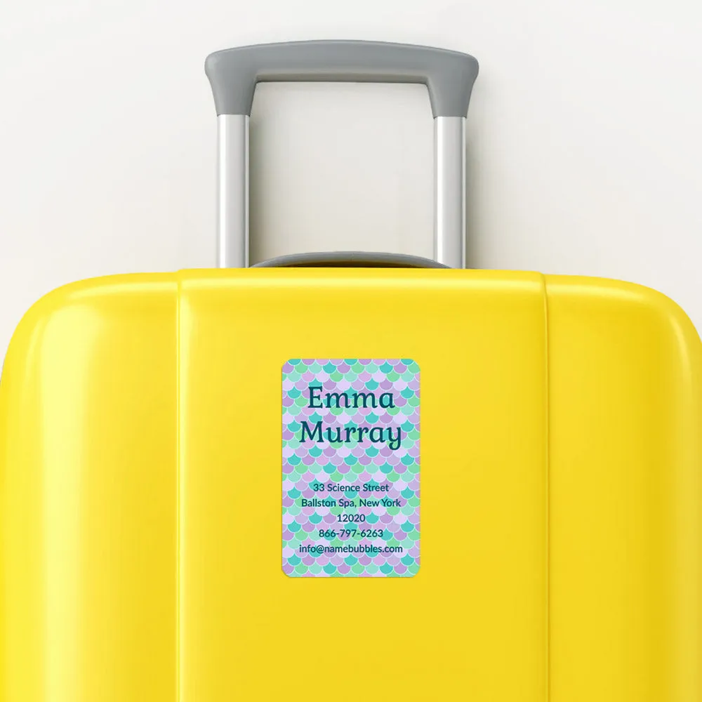Mermaid Pattern Luggage Tag Labels