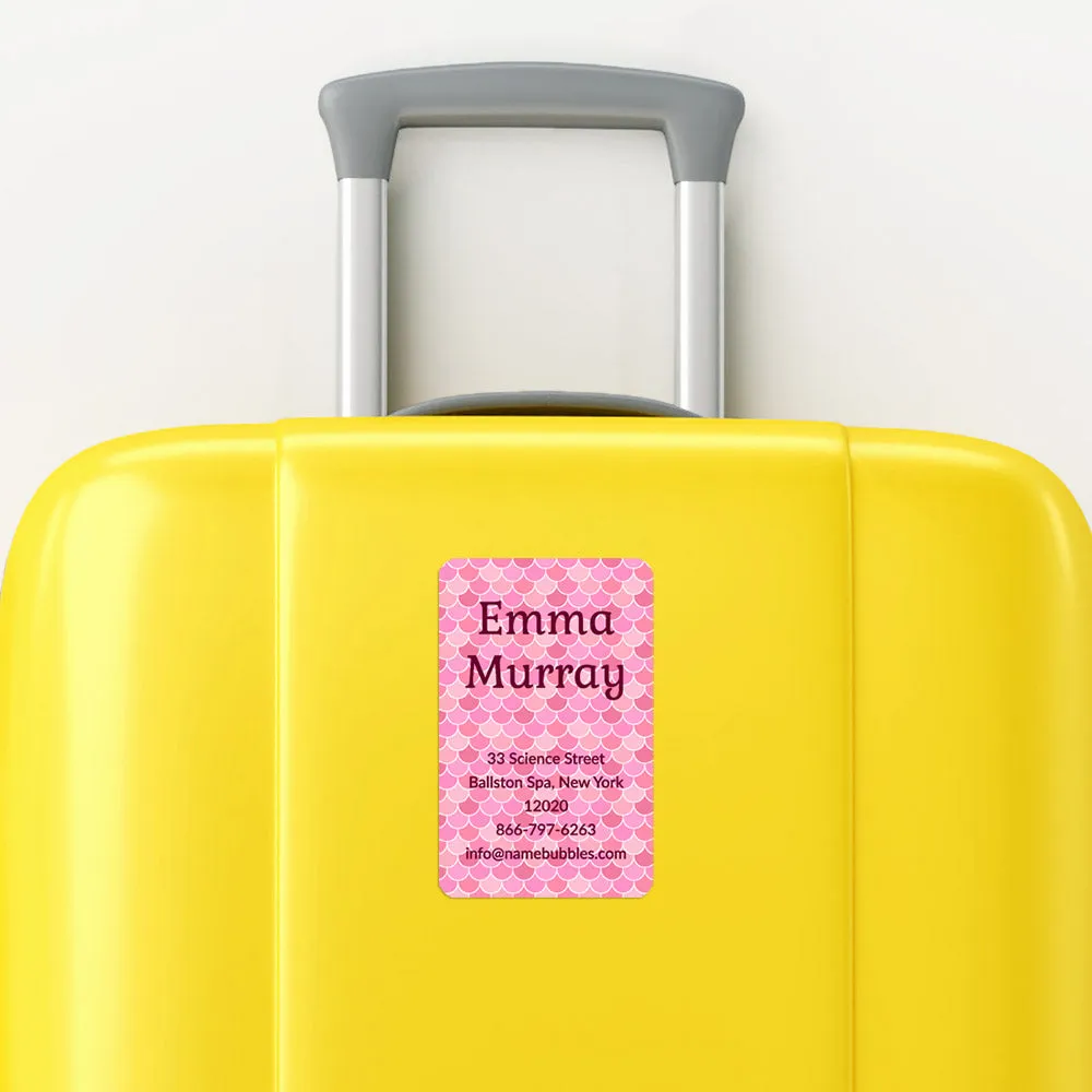 Mermaid Pattern Luggage Tag Labels