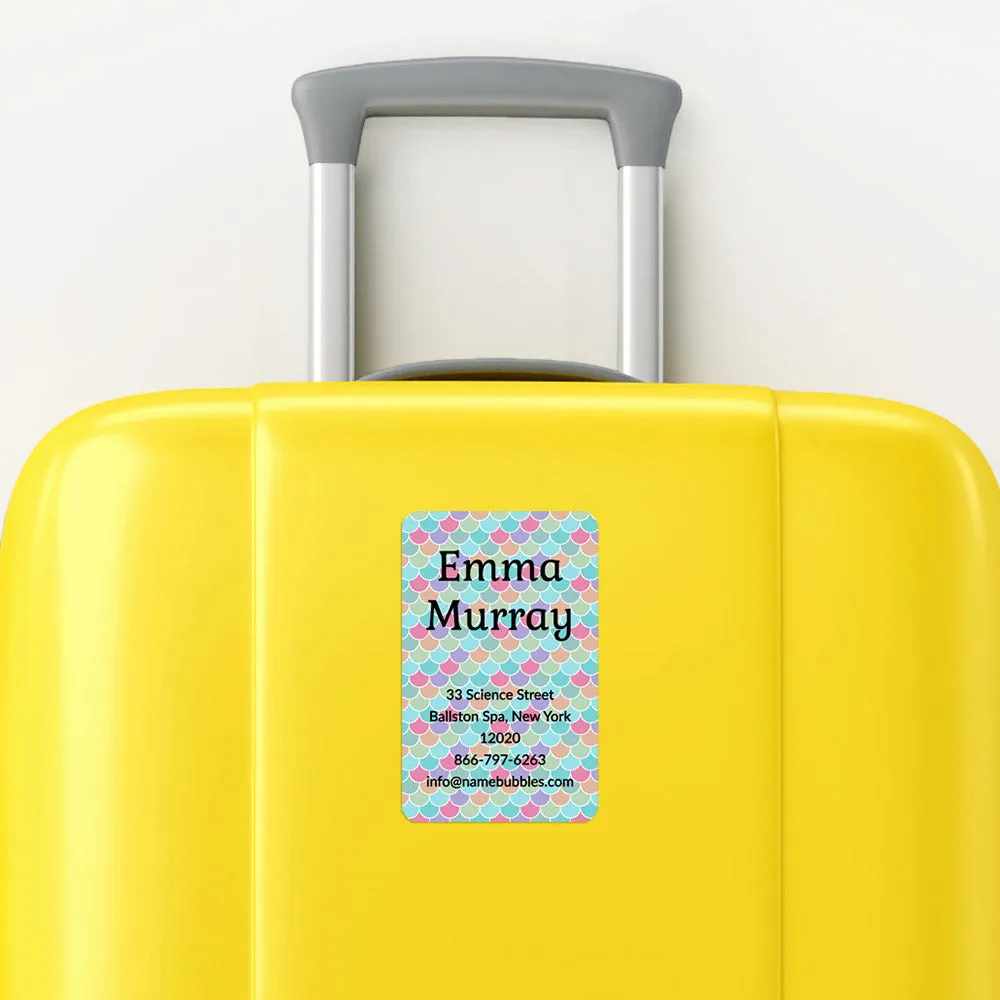 Mermaid Pattern Luggage Tag Labels