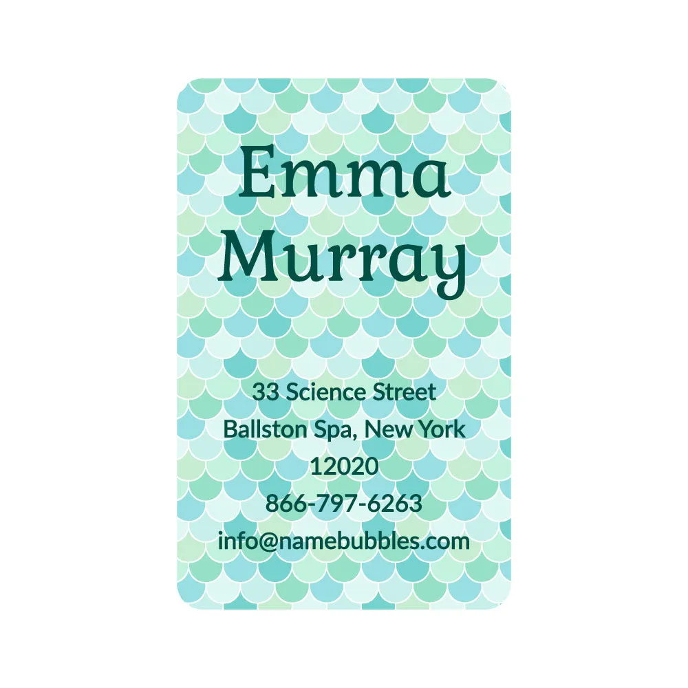 Mermaid Pattern Luggage Tag Labels