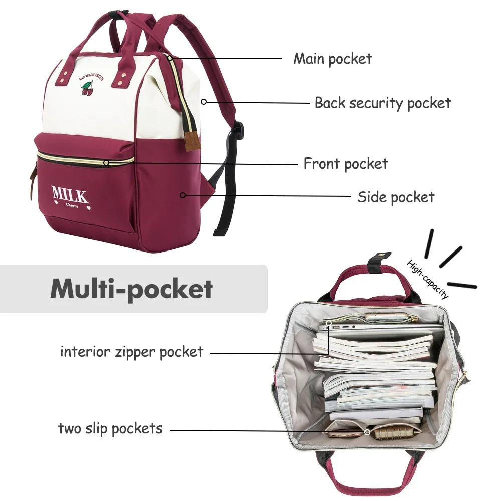 Milk Flavor Backpacks for Women & Students Fits 14-inch Laptop