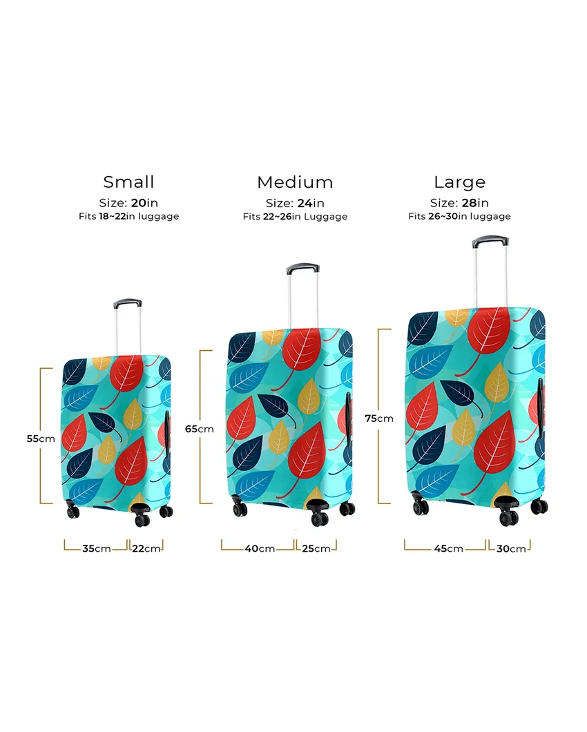ONLY LUGGAGE COVER | Sleek Blue Polyester Stretchable Printed Protective Luggage Bag Cover