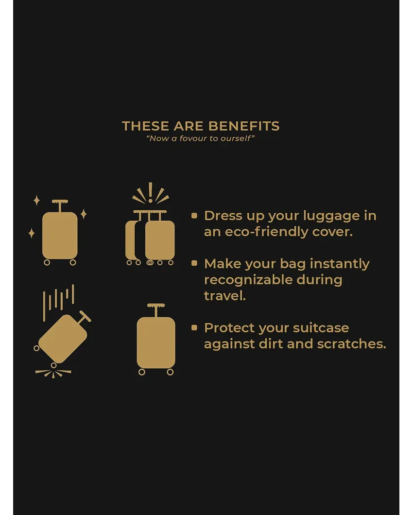 ONLY LUGGAGE COVER | Sleek Blue Polyester Stretchable Printed Protective Luggage Bag Cover