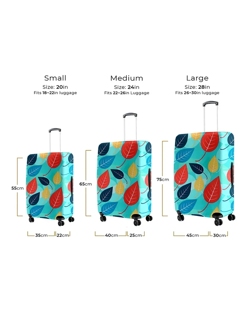 ONLY LUGGAGE COVER | Sleek Blue Polyester Stretchable Printed Protective Luggage Bag Cover