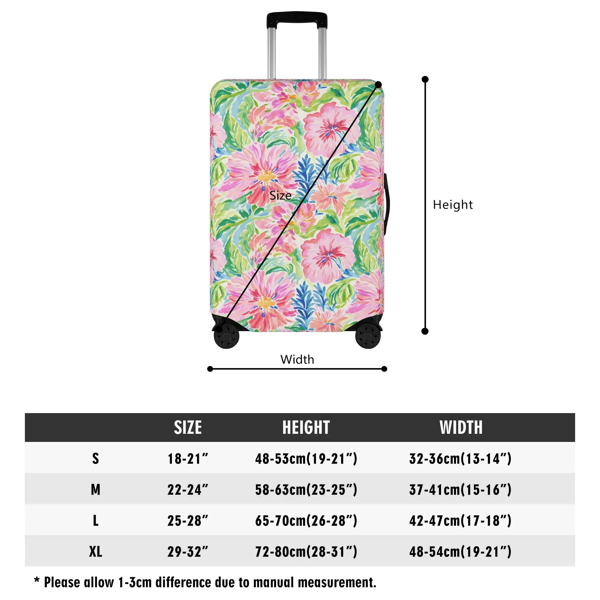 Pastel Oasis: Watercolor Hibiscus Flowers and Palms in Soft Hues Luggage Protector and Cover 4 Sizes