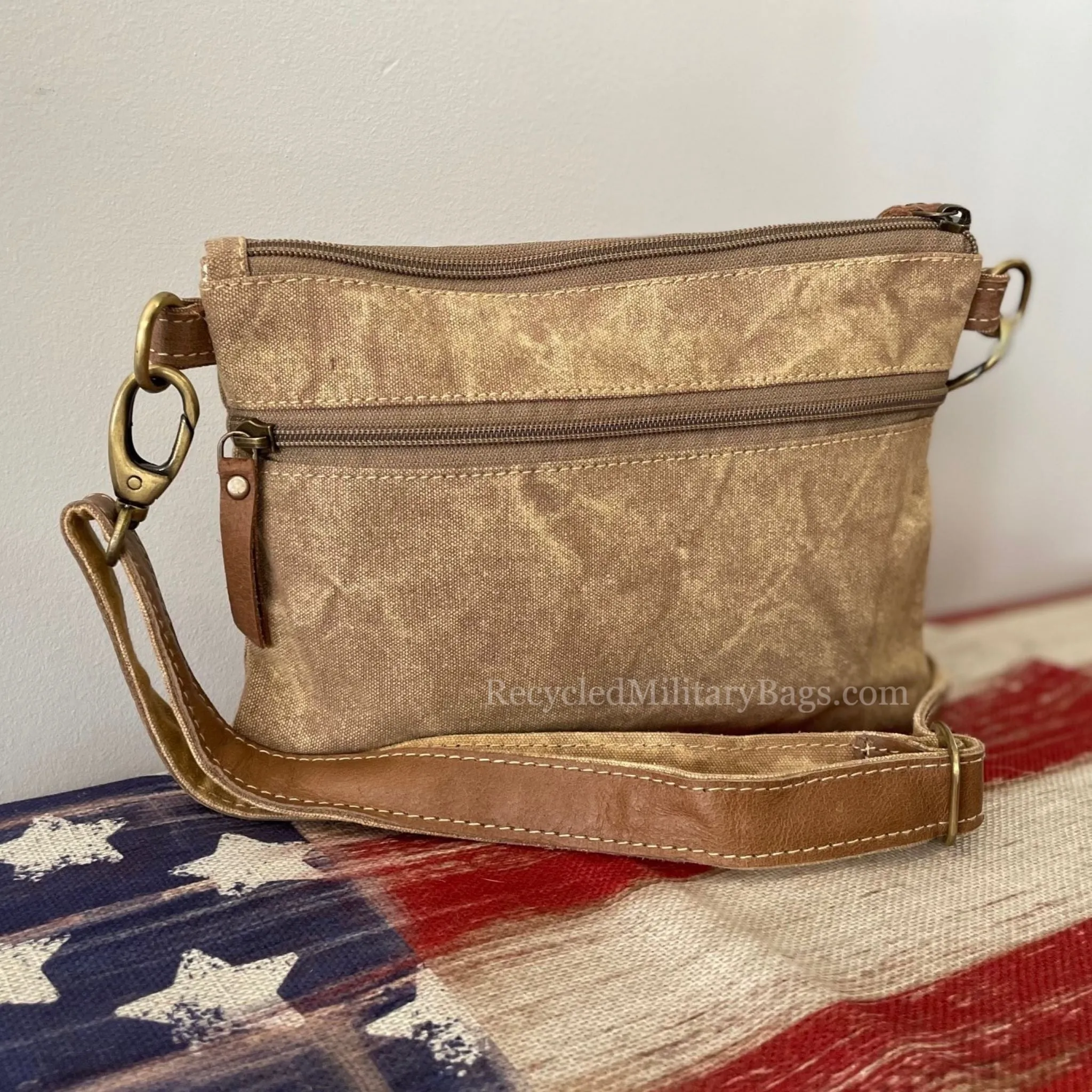 Peace and Lady Liberty Sustainable Canvas Patriotic Bag Crossbody Purse ~ Peace Patience and Kindness at it's Best!