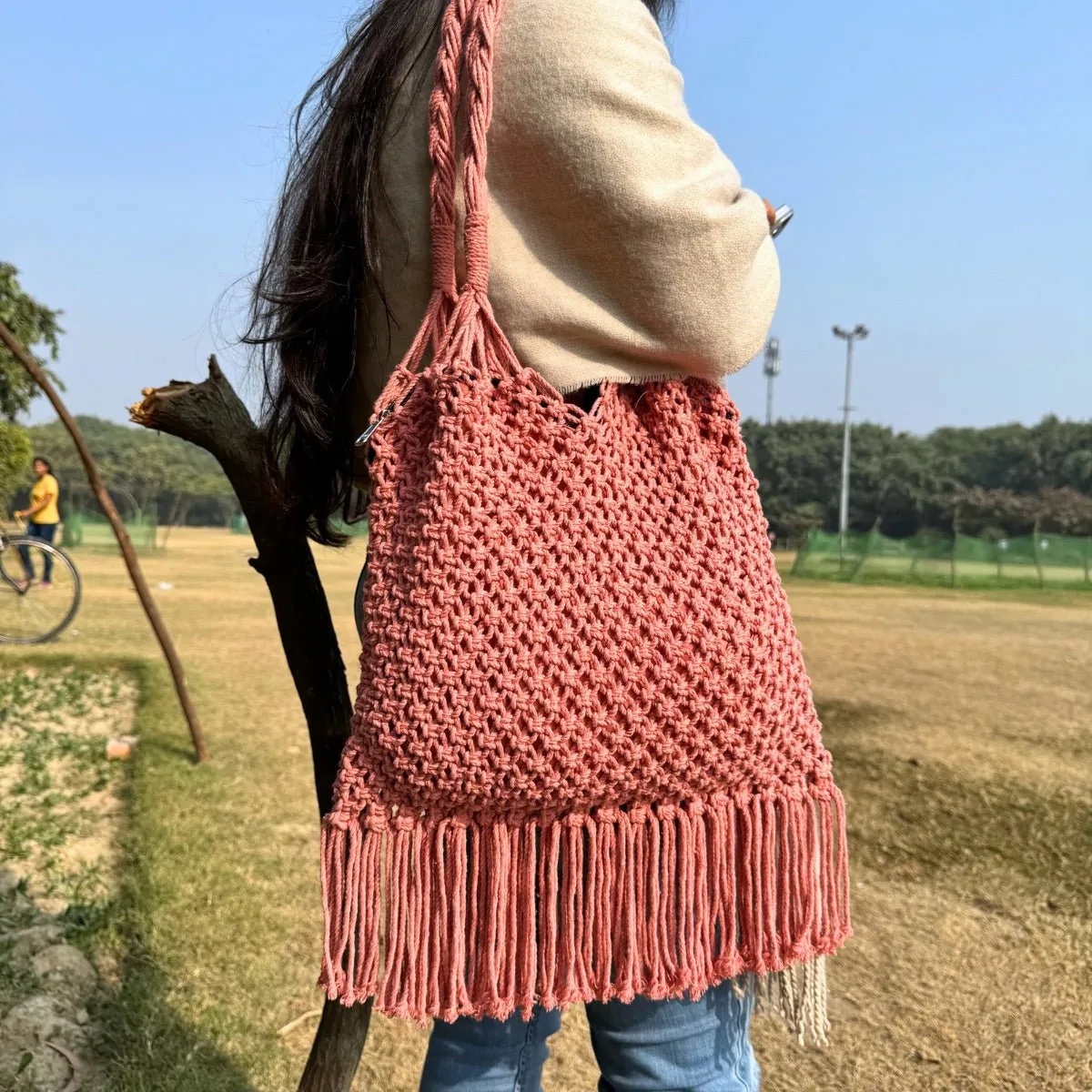 Peach Hobo Handmade Bag