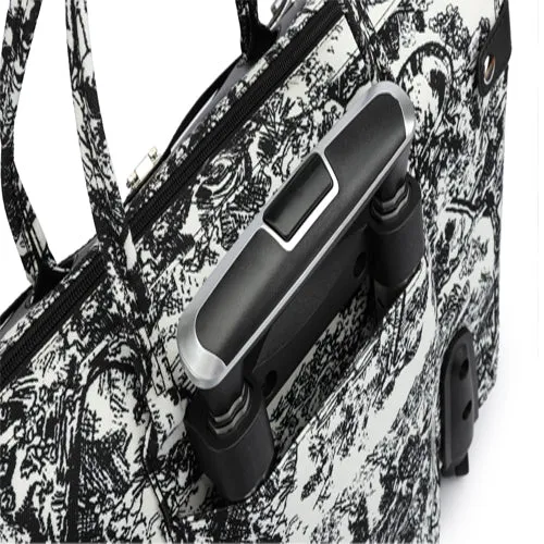 Peter James London Designer-Inspired Ladies' Cabin Luggage with Trolley Holder