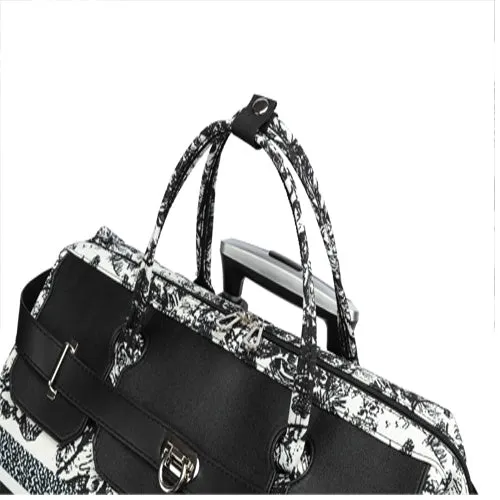 Peter James London Designer-Inspired Ladies' Cabin Luggage with Trolley Holder
